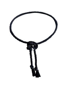 Mens Black Cotton Rope Belt Twisted Durable Slim Fit Adjustable Waist Tie